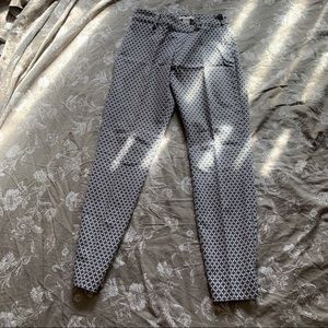 H&M GEOMETRIC PRINT CROPPED CHINOS